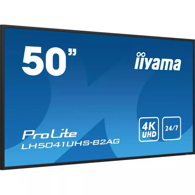 iiyama LH5041UHS-B2AG Wyświetlacz reklamowy Cyfrowy panel płaski 127 cm (50 cali) LCD 500 cd/m² 4K Ultra HD Czarny 24/7