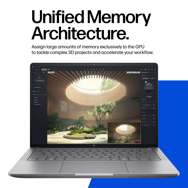 HP ZBook Ultra G1a Copilot+ PC AMD Ryzen AI Max PRO 390 35,6 cm (14 cali) WUXGA 32 GB LPDDR5x-SDRAM Wi-Fi 7 (802.11be) Windows 11 Pro AI Workstation, AI PC Srebrny