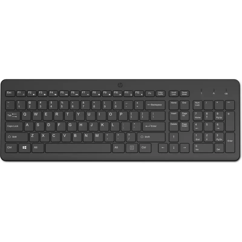 Klawiatura bezprzewodowa HP 225, pełnowymiarowa, RF, uniwersalna, czarna 805T1AA#ABD