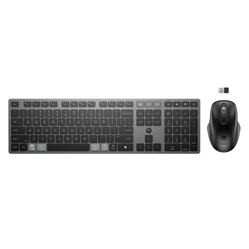 Zestaw HP 725 Multi-Device Bezprzewodowa Klawiatura i Mysz Ładowana przez USB, Pełnowymiarowa, Bluetooth, Przełącznik Nożycowy