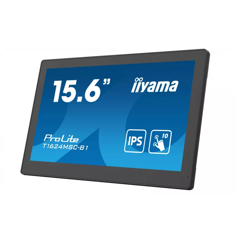 Monitor komputerowy iiyama T1624MSC-B1 39,6 cm (15,6 cala) 1920 x 1080 pikseli Full HD LED Dotykowy Czarny