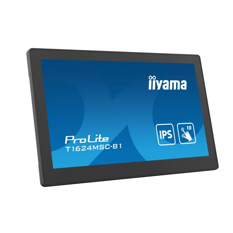 Monitor komputerowy iiyama T1624MSC-B1 39,6 cm (15,6 cala) 1920 x 1080 pikseli Full HD LED Dotykowy Czarny