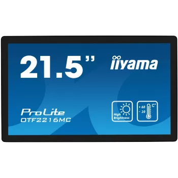 Monitor komputerowy iiyama OTF2216MC-B1 54,6 cm (21,5 cala) 1920 x 1080 pikseli Full HD LCD z ekranem dotykowym, czarny