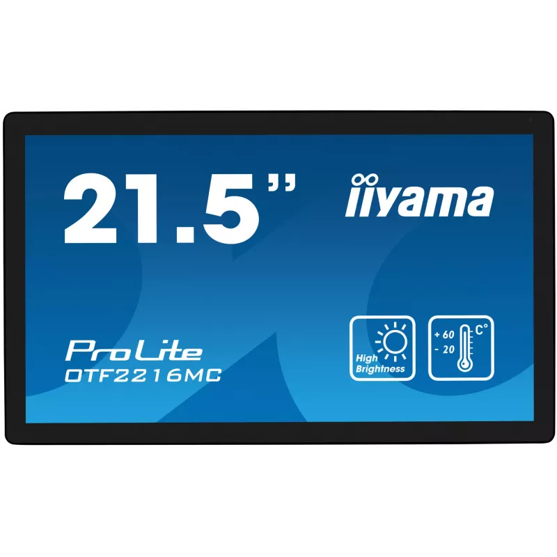 Monitor komputerowy iiyama OTF2216MC-B1 54,6 cm (21,5 cala) 1920 x 1080 pikseli Full HD LCD z ekranem dotykowym, czarny