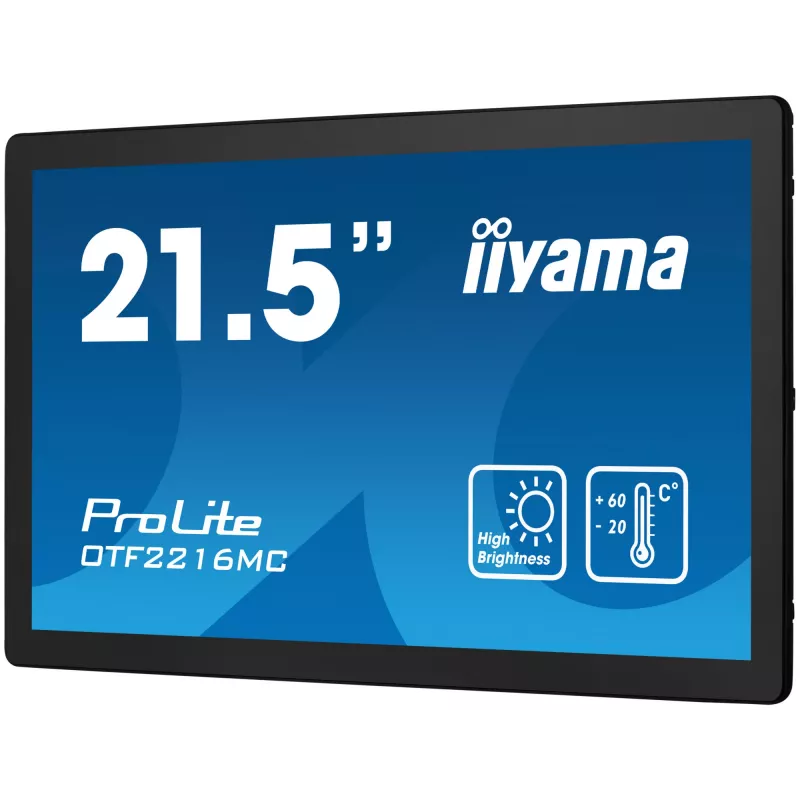 Monitor komputerowy iiyama OTF2216MC-B1 54,6 cm (21,5 cala) 1920 x 1080 pikseli Full HD LCD z ekranem dotykowym, czarny