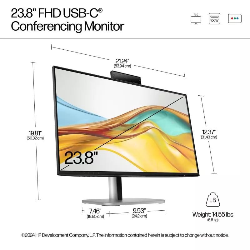 Monitor konferencyjny HP Series 5 Pro 23,8 cala FHD USB-C - 524pm