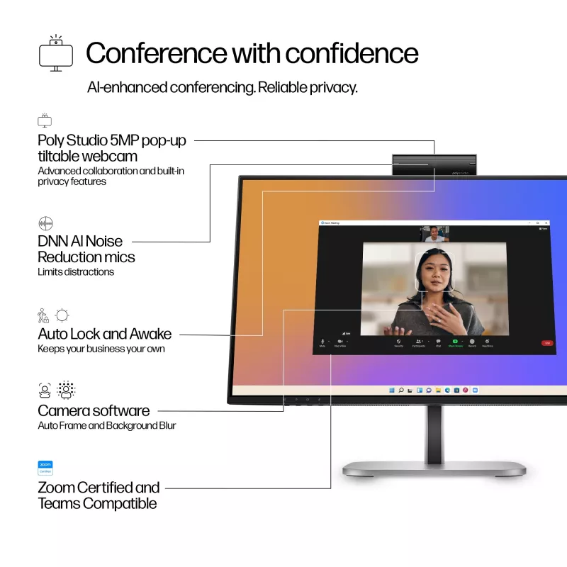 Monitor konferencyjny HP Series 5 Pro 23,8 cala FHD USB-C - 524pm