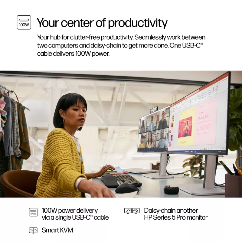 Monitor konferencyjny HP Series 5 Pro 23,8 cala FHD USB-C - 524pm