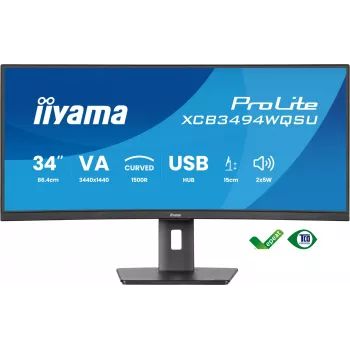 Monitor komputerowy iiyama ProLite XCB3494WQSU-B1 86,4 cm (34 cale) 3440 x 1440 pikseli UltraWide Quad HD LED Czarny
