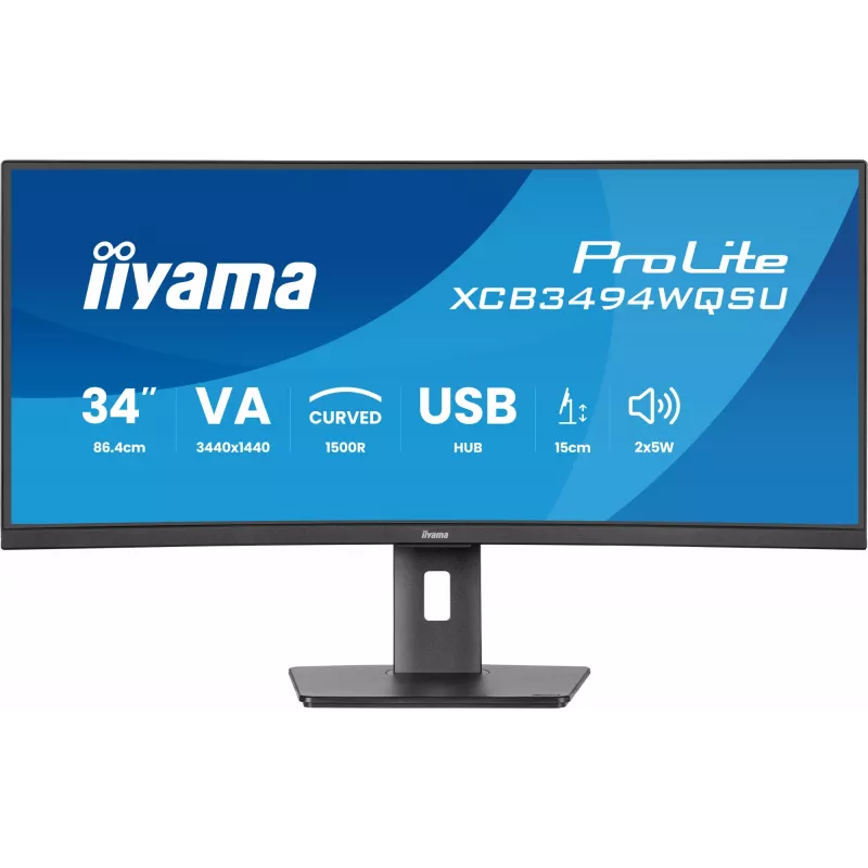 Monitor komputerowy iiyama ProLite XCB3494WQSU-B1 86,4 cm (34 cale) 3440 x 1440 pikseli UltraWide Quad HD LED Czarny