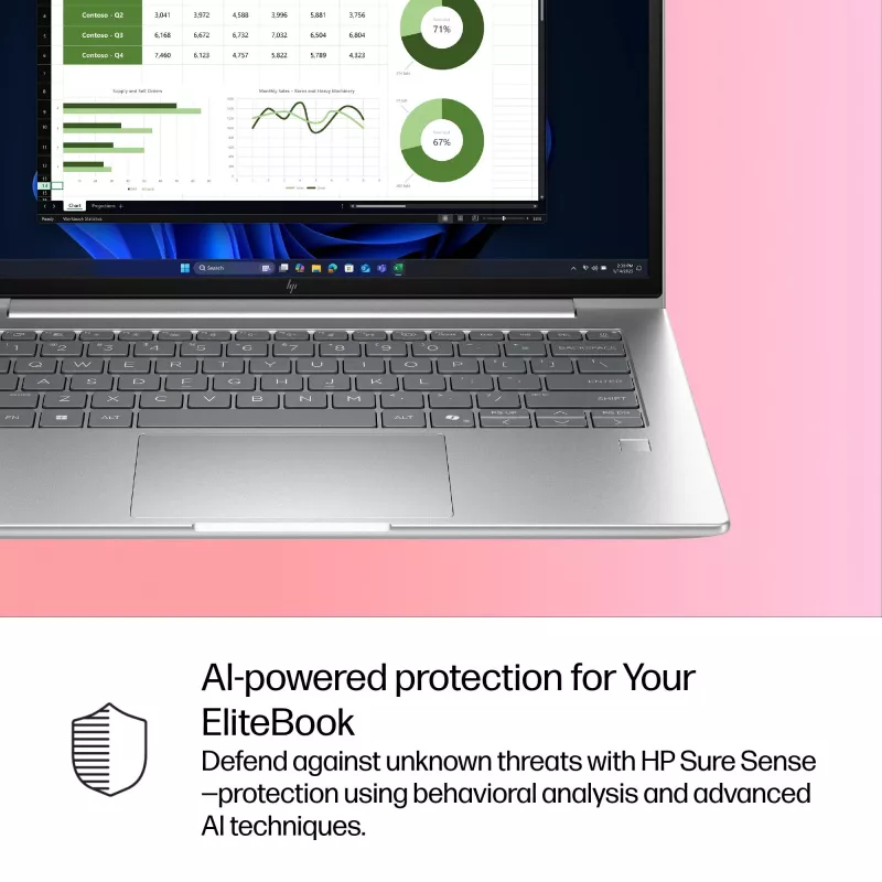 HP EliteBook 6 G1i AI Intel Core Ultra 7 255U Laptop 35,6 cm (14 cali) WUXGA 32 GB DDR5-SDRAM Wi-Fi 7 (802.11be) Windows 11 Pro AI PC Srebrny