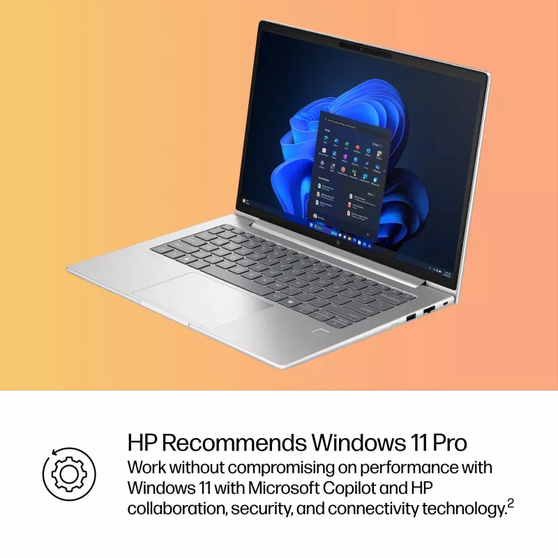 HP EliteBook 6 G1i AI Intel Core Ultra 7 255U Laptop 35,6 cm (14 cali) WUXGA 32 GB DDR5-SDRAM Wi-Fi 7 (802.11be) Windows 11 Pro AI PC Srebrny