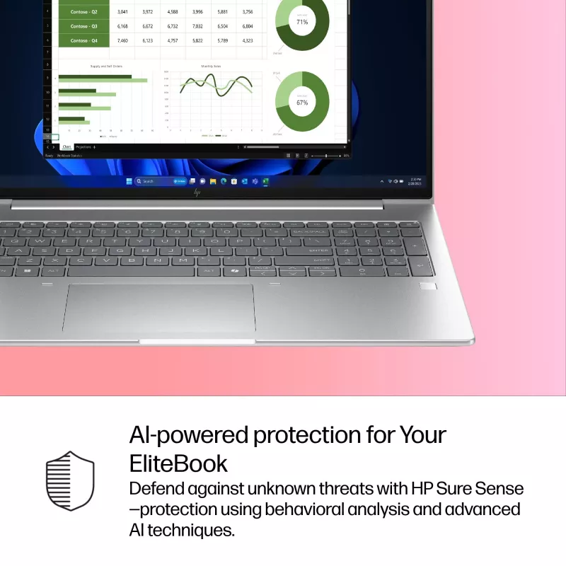 HP EliteBook 6 G1i AI Intel Core Ultra 7 255U Laptop 40,6 cm (16 cali) WUXGA 16 GB DDR5-SDRAM Wi-Fi 7 (802.11be) Windows 11 Pro AI PC Srebrny
