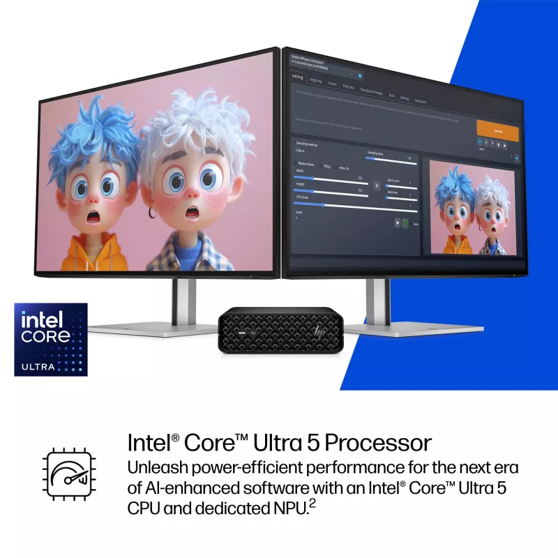 HP Z2 G1i Intel Core Ultra 5 245 16 GB DDR5-SDRAM NVIDIA RTX A400 Windows 11 Pro Mini PC Stacja robocza AI, AI PC
