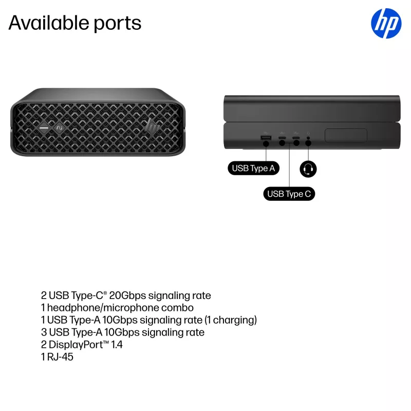 HP Z2 G1i Intel Core Ultra 7 265K 32 GB DDR5-SDRAM NVIDIA RTX 2000 Ada Windows 11 Pro Mini PC Stacja robocza AI, AI PC