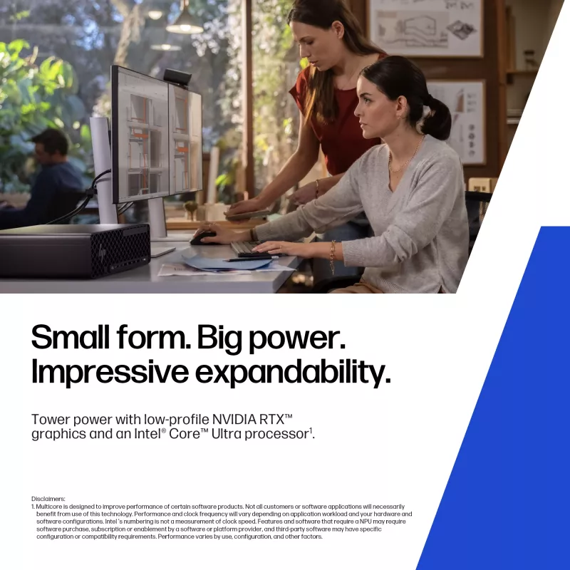 HP Z2 SFF G1i Intel Core Ultra 7 265K 32 GB DDR5-SDRAM NVIDIA RTX A400 Windows 11 Pro Stacja robocza AI, Komputer AI