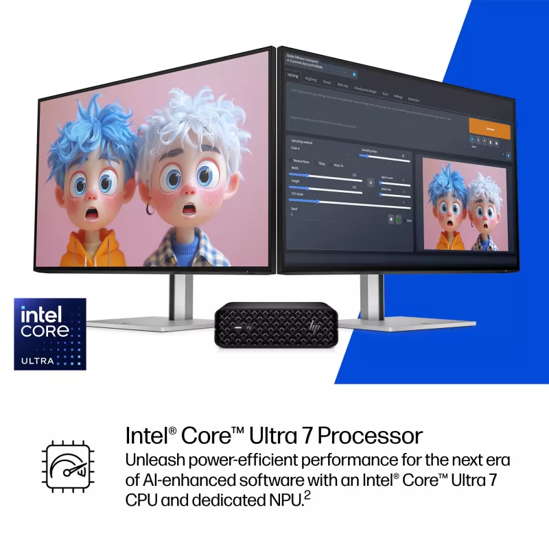 HP Z2 G1i Intel Core Ultra 7 265 32 GB DDR5-SDRAM NVIDIA RTX A400 Windows 11 Pro Mini PC Stacja robocza AI, AI PC
