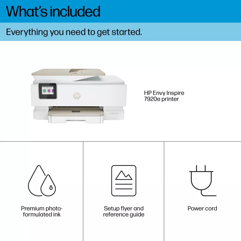 HP ENVY Inspire 7920e Bezprzewodowa kolorowa drukarka wielofunkcyjna, Instant Ink; Kopiarka, Skaner