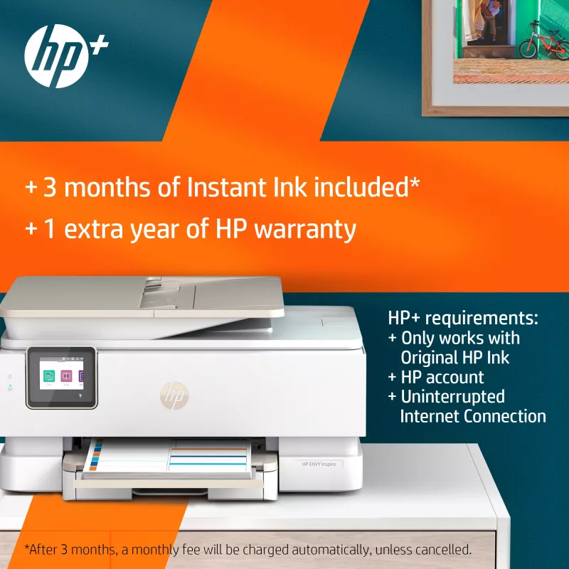 HP ENVY Inspire 7920e Bezprzewodowa kolorowa drukarka wielofunkcyjna, Instant Ink; Kopiarka, Skaner