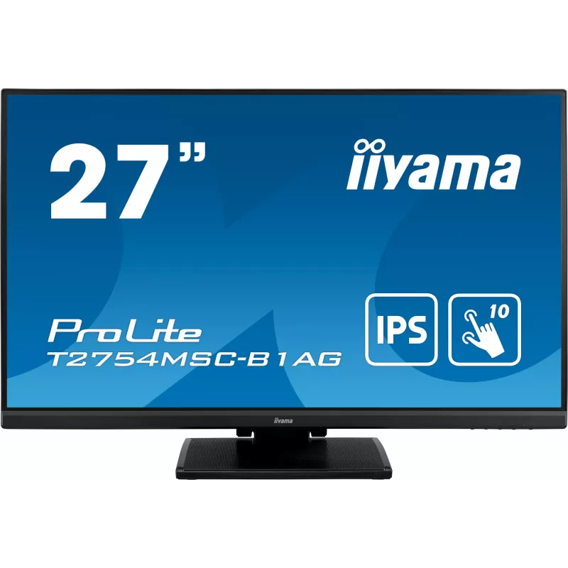 Monitor komputerowy iiyama ProLite T2754MSC-B1AG 68,6 cm (27 cali) 1920 x 1080 pikseli Full HD LED Dotykowy Multi-użytkownik Czarny