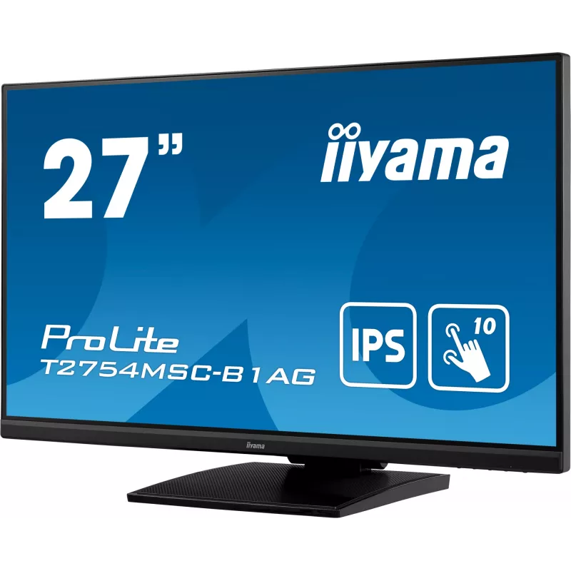 Monitor komputerowy iiyama ProLite T2754MSC-B1AG 68,6 cm (27 cali) 1920 x 1080 pikseli Full HD LED Dotykowy Multi-użytkownik Czarny
