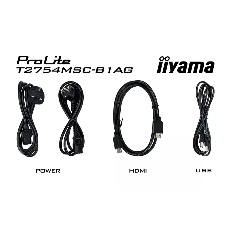Monitor komputerowy iiyama ProLite T2754MSC-B1AG 68,6 cm (27 cali) 1920 x 1080 pikseli Full HD LED Dotykowy Multi-użytkownik Czarny