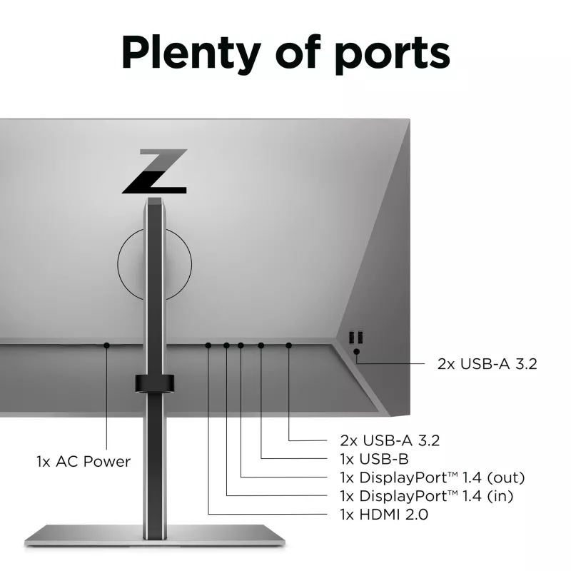 Monitor HP Z24q G3 QHD, 60,5 cm (23,8 cala), 2560 x 1440 pikseli, Quad HD, LCD, 5 ms, Srebrny