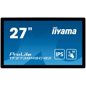 Monitor komputerowy iiyama ProLite TF2738MSC-B2 68,6 cm (27 cali) 1920 x 1080 pikseli Full HD LED Ekran dotykowy Wielu użytkowników Czarny