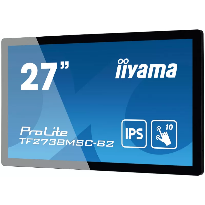 Monitor komputerowy iiyama ProLite TF2738MSC-B2 68,6 cm (27 cali) 1920 x 1080 pikseli Full HD LED Ekran dotykowy Wielu użytkowników Czarny