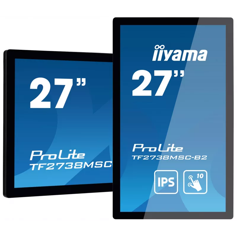 Monitor komputerowy iiyama ProLite TF2738MSC-B2 68,6 cm (27 cali) 1920 x 1080 pikseli Full HD LED Ekran dotykowy Wielu użytkowników Czarny