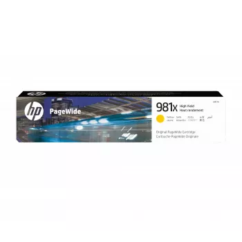 Oryginalny wkład HP 981X High Yield żółty PageWide, żółty, 1 szt., wydajność 10000 stron