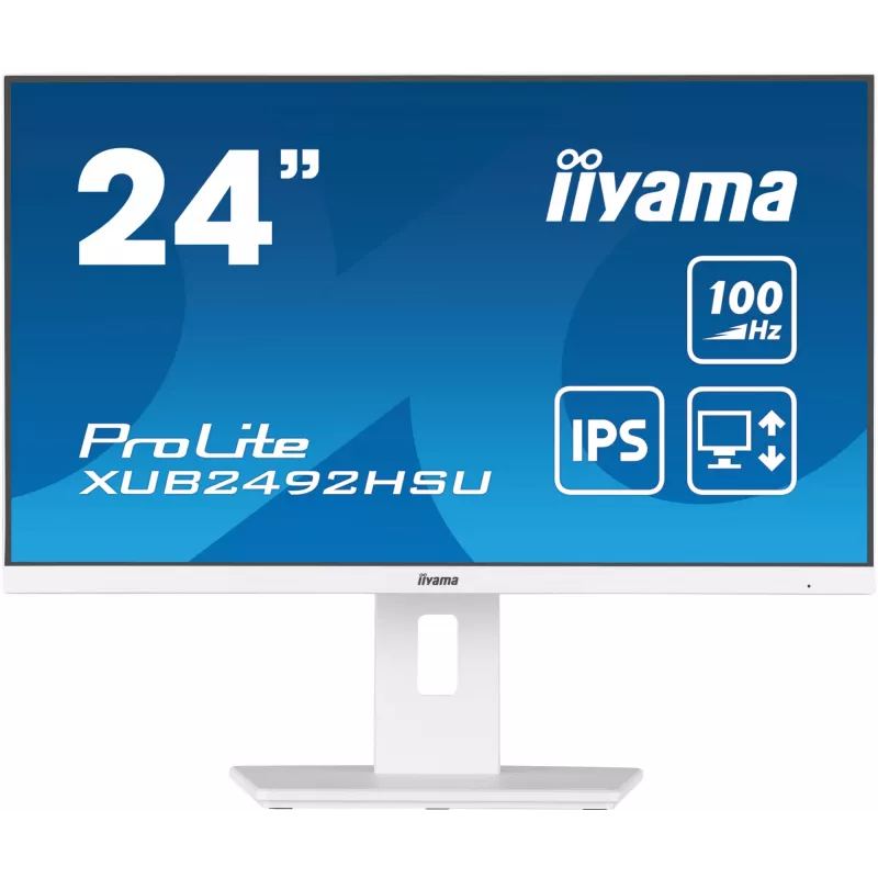 Monitor komputerowy iiyama XUB2492HSU-W6 60,5 cm (23,8 cala) 1920 x 1080 pikseli Full HD LED Biały