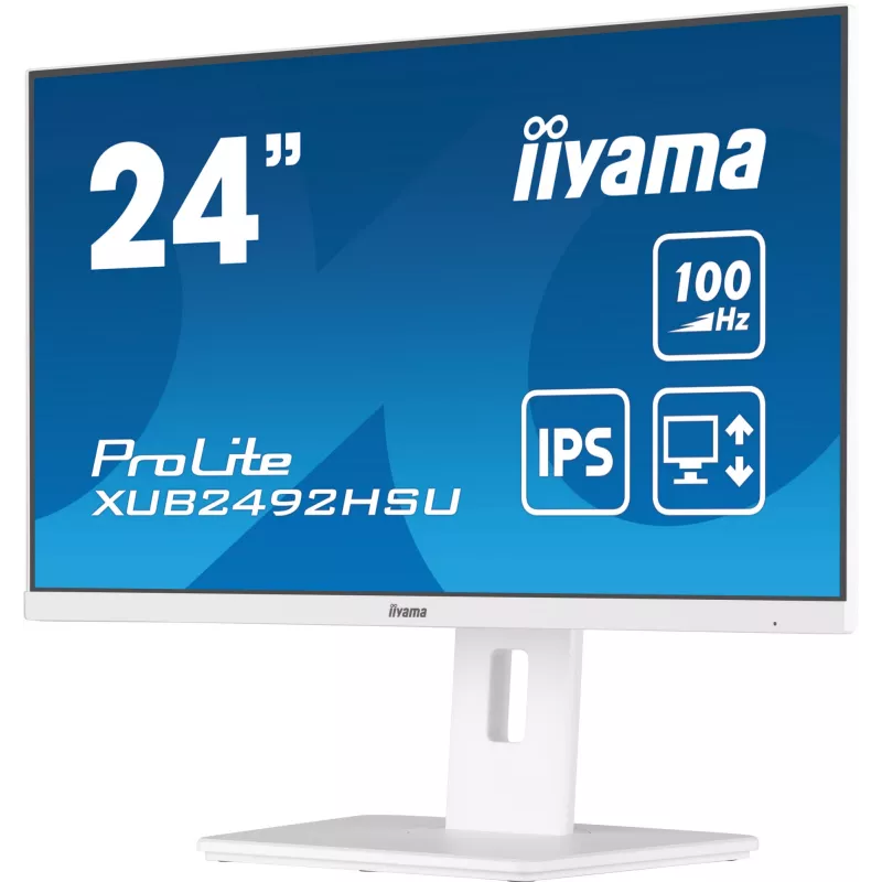 Monitor komputerowy iiyama XUB2492HSU-W6 60,5 cm (23,8 cala) 1920 x 1080 pikseli Full HD LED Biały