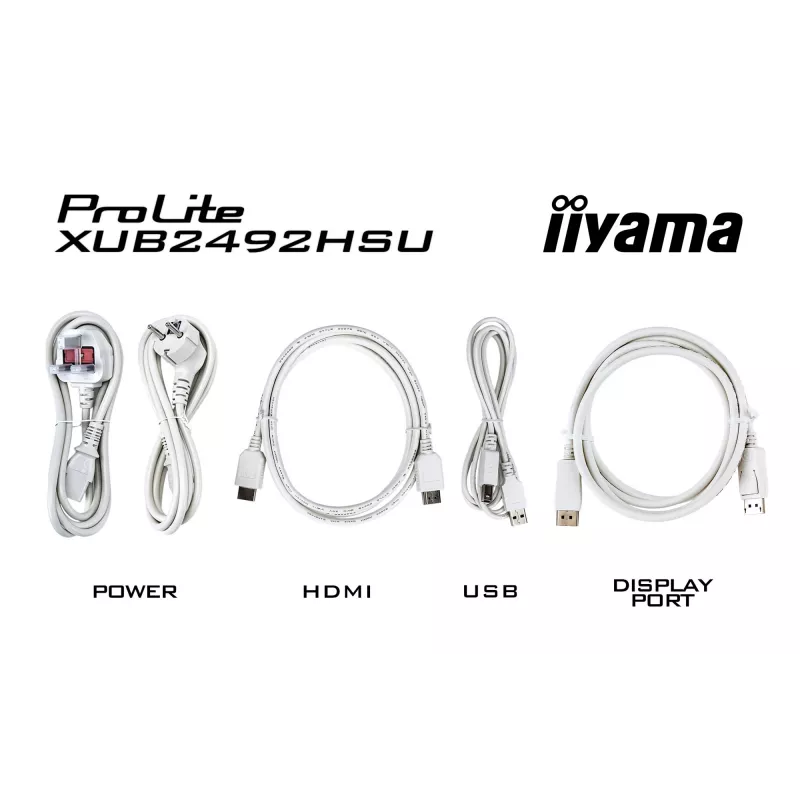 Monitor komputerowy iiyama XUB2492HSU-W6 60,5 cm (23,8 cala) 1920 x 1080 pikseli Full HD LED Biały