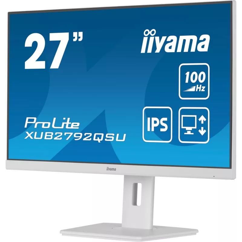 Monitor komputerowy iiyama ProLite XUB2792QSU-W6 68,6 cm (27 cali) 2560 x 1440 pikseli Quad HD LED Biały