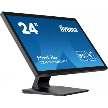 Monitor komputerowy iiyama ProLite T2438MSC-B1 60,5 cm (23,8 cala) 1920 x 1080 pikseli Full HD LED Dotykowy Czarny