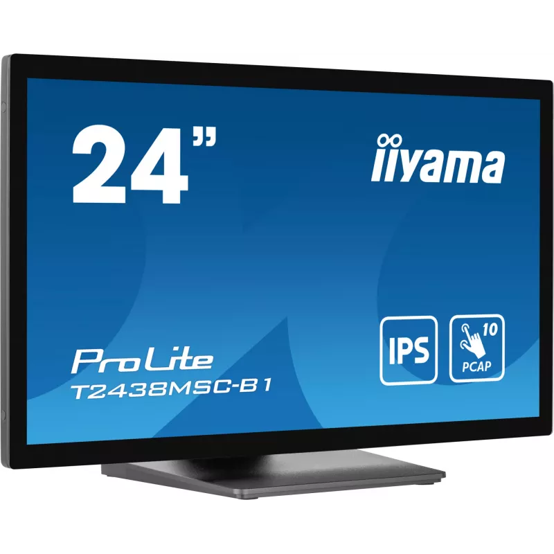 Monitor komputerowy iiyama ProLite T2438MSC-B1 60,5 cm (23,8 cala) 1920 x 1080 pikseli Full HD LED Dotykowy Czarny