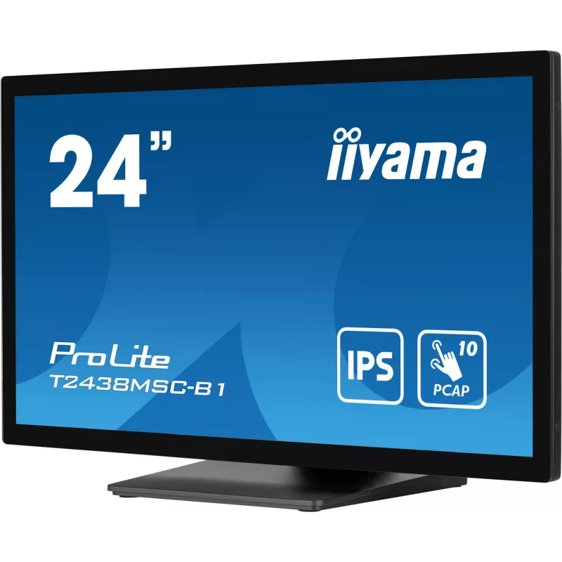 Monitor komputerowy iiyama ProLite T2438MSC-B1 60,5 cm (23,8 cala) 1920 x 1080 pikseli Full HD LED Dotykowy Czarny