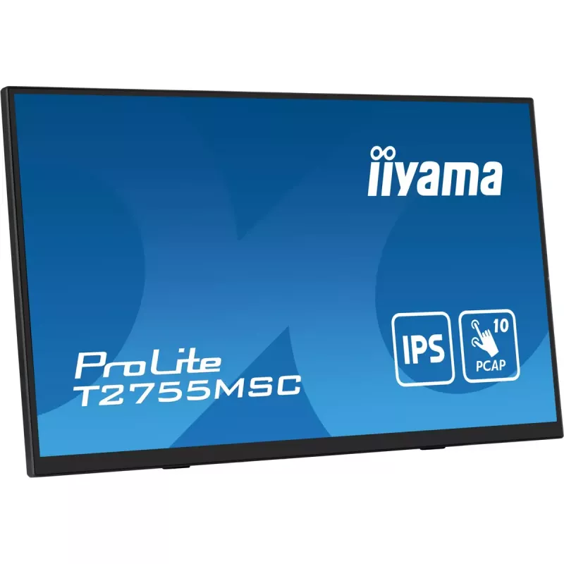 Monitor komputerowy iiyama ProLite T2755MSC-B1 68.6 cm (27 cali) 1920 x 1080 pikseli Full HD LED dotykowy, blat, czarny