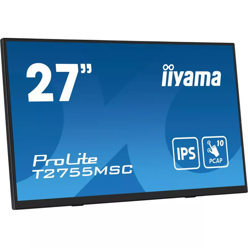 Monitor komputerowy iiyama ProLite T2755MSC-B1 68.6 cm (27 cali) 1920 x 1080 pikseli Full HD LED dotykowy, blat, czarny