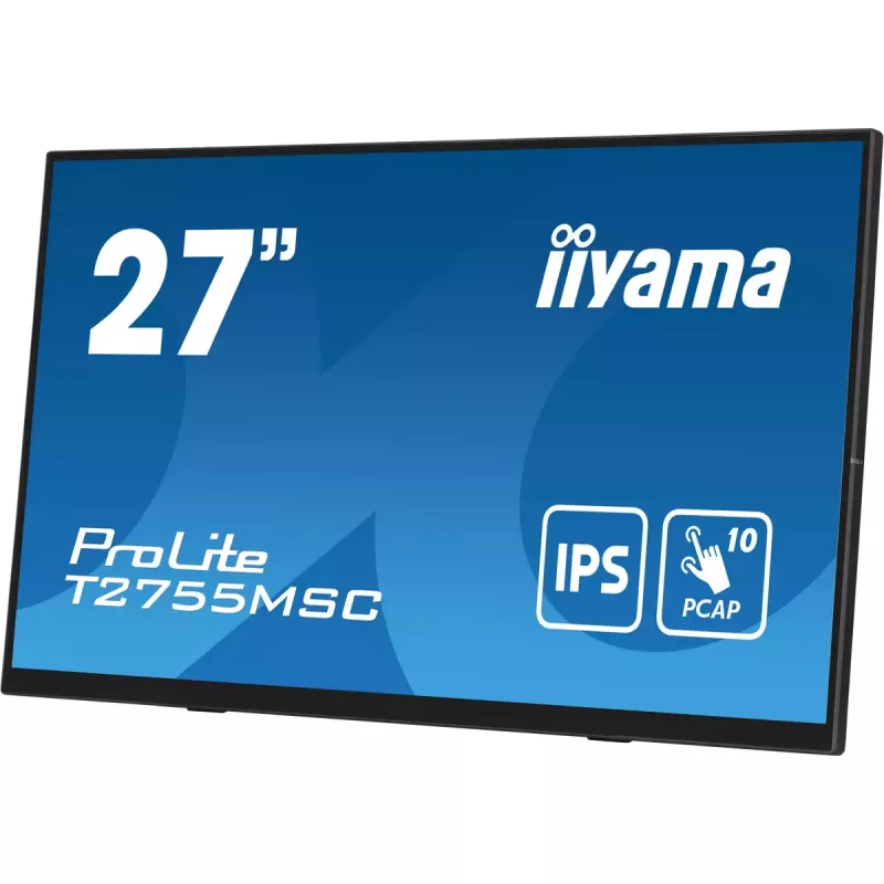 Monitor komputerowy iiyama ProLite T2755MSC-B1 68.6 cm (27 cali) 1920 x 1080 pikseli Full HD LED dotykowy, blat, czarny