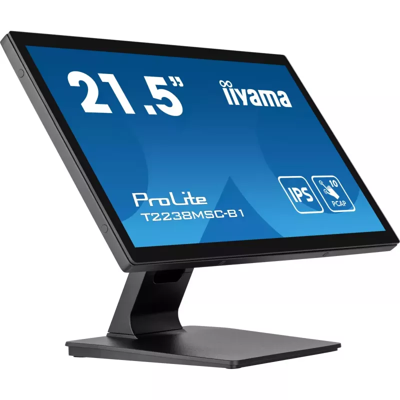 Monitor komputerowy iiyama ProLite T2238MSC-B1 54,6 cm (21,5 cala) 1920 x 1080 pikseli Full HD LED dotykowy Czarny