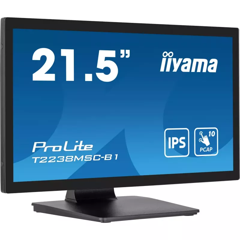 Monitor komputerowy iiyama ProLite T2238MSC-B1 54,6 cm (21,5 cala) 1920 x 1080 pikseli Full HD LED dotykowy Czarny