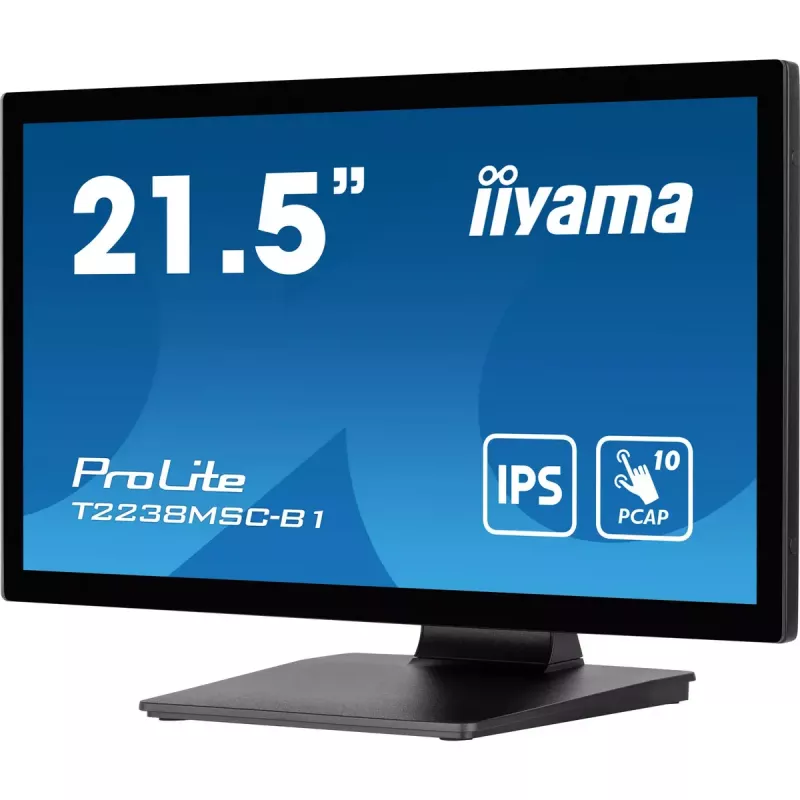 Monitor komputerowy iiyama ProLite T2238MSC-B1 54,6 cm (21,5 cala) 1920 x 1080 pikseli Full HD LED dotykowy Czarny
