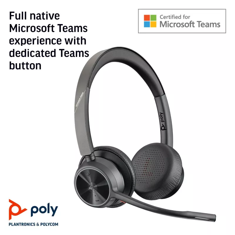 HP Poly Voyager 4320 Microsoft Teams Certified USB-A Headset +BT700 dongle