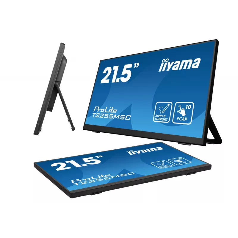 Monitor komputerowy iiyama ProLite T2255MSC-B1 54,6 cm (21,5 inch) 1920 x 1080 pikseli Full HD LCD dotykowy Czarny