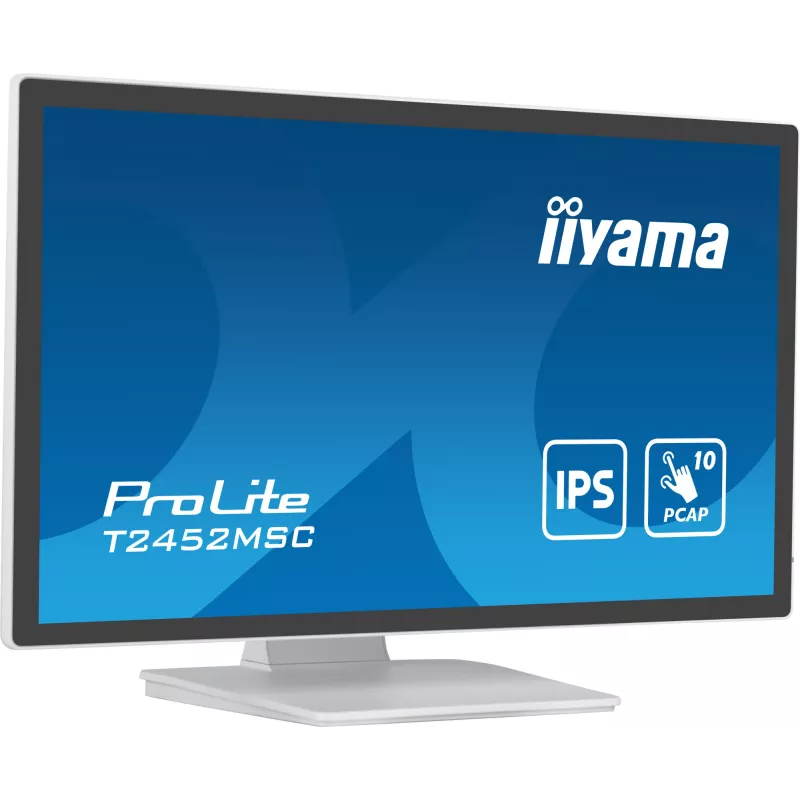 Monitor komputerowy iiyama ProLite T2452MSC-W1 61 cm (24 cale) 1920 x 1080 pikseli Full HD LCD ekran dotykowy Multi-user Biały
