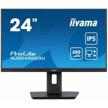 Monitor komputerowy iiyama ProLite XUB2492QSU-B1 60,5 cm (23,8 cala) 2560 x 1440 pikseli Quad HD LED Czarny