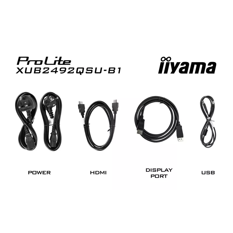 Monitor komputerowy iiyama ProLite XUB2492QSU-B1 60,5 cm (23,8 cala) 2560 x 1440 pikseli Quad HD LED Czarny