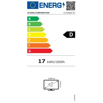 Monitor komputerowy iiyama ProLite T2755QSC-B1 68,6 cm (27 cali) 2560 x 1440 pikseli Quad HD LCD Dotykowy Czarny